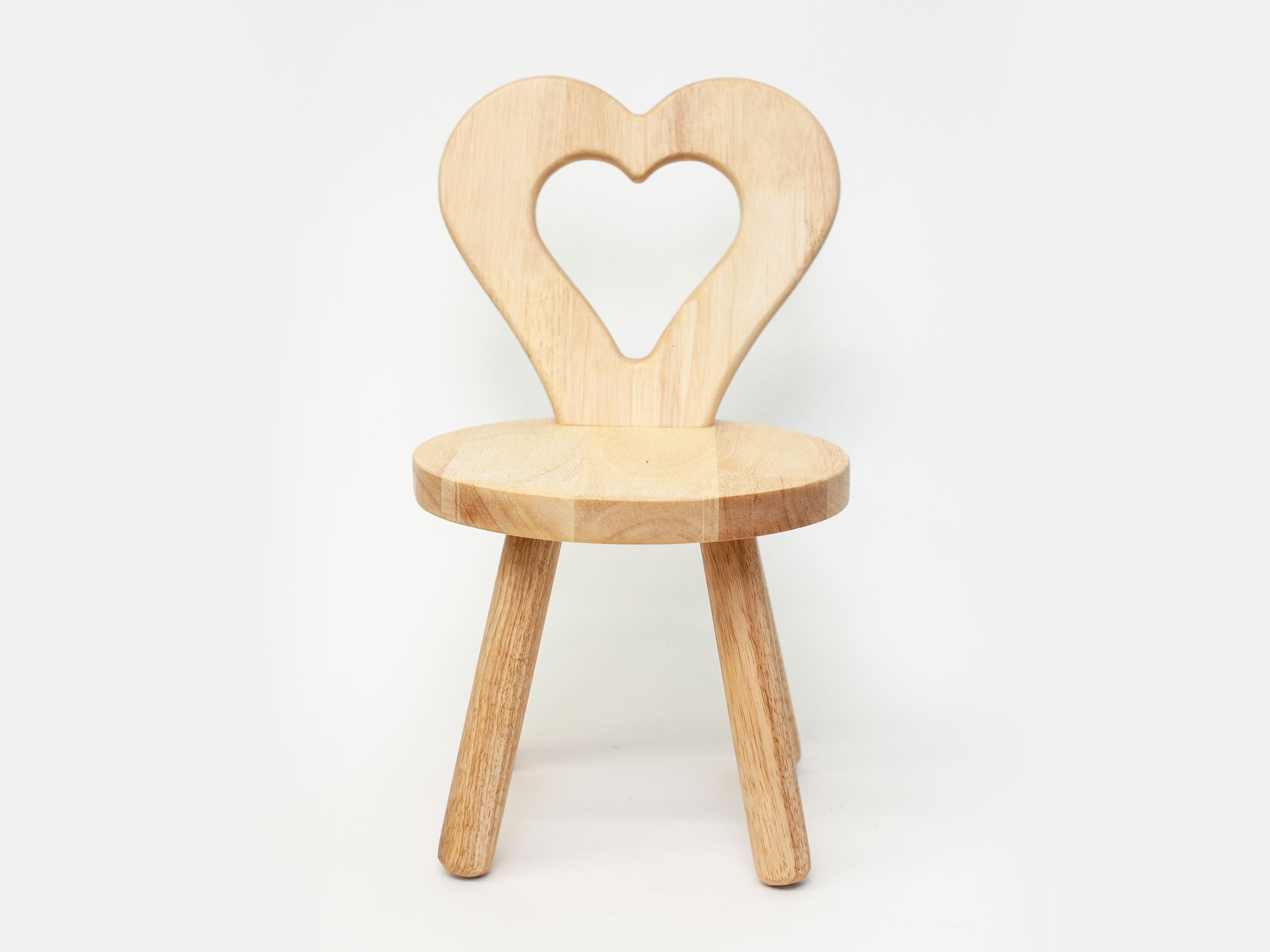 Kids Wooden Stool with Heart Backrest
