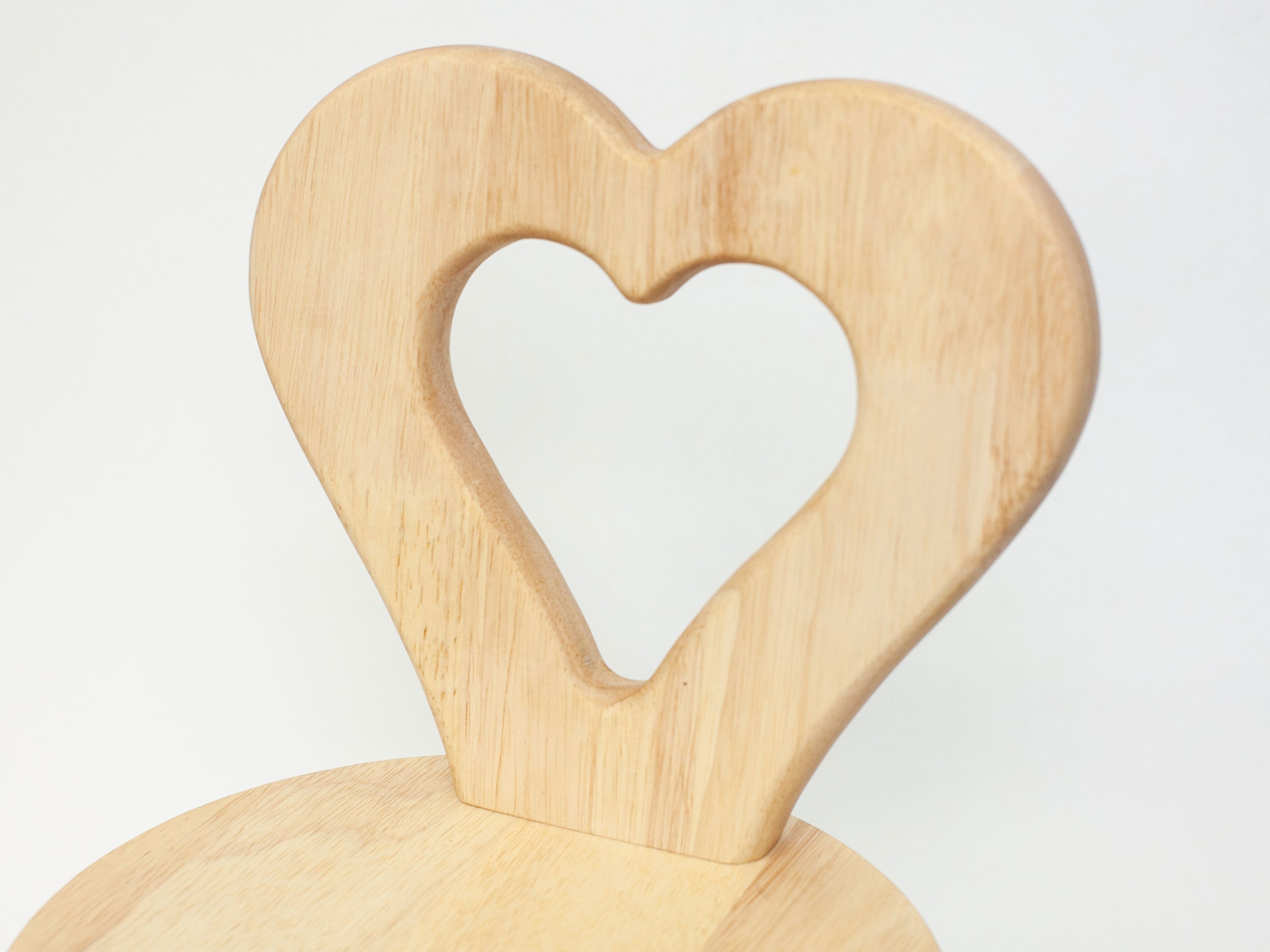 Kids Wooden Stool with Heart Backrest