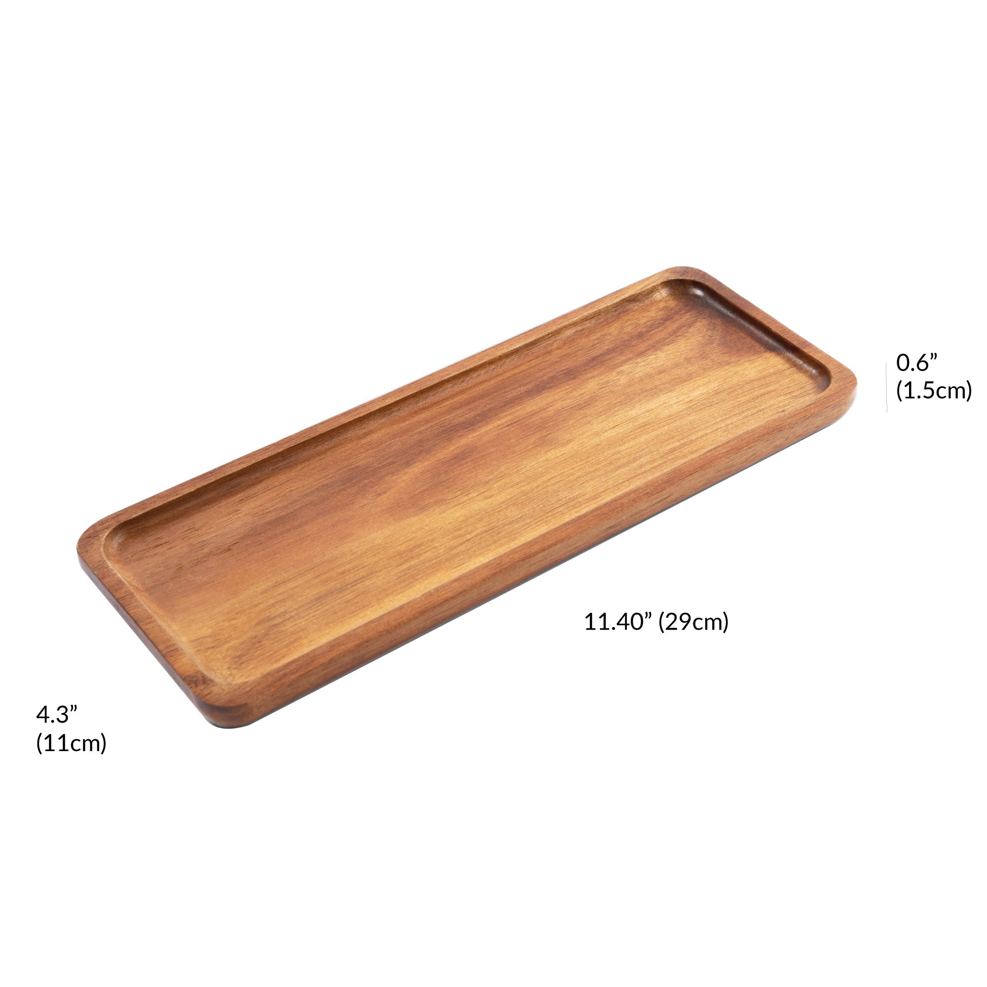 Wood Serving Tray Set of 2 -Rectangle - Oakwood