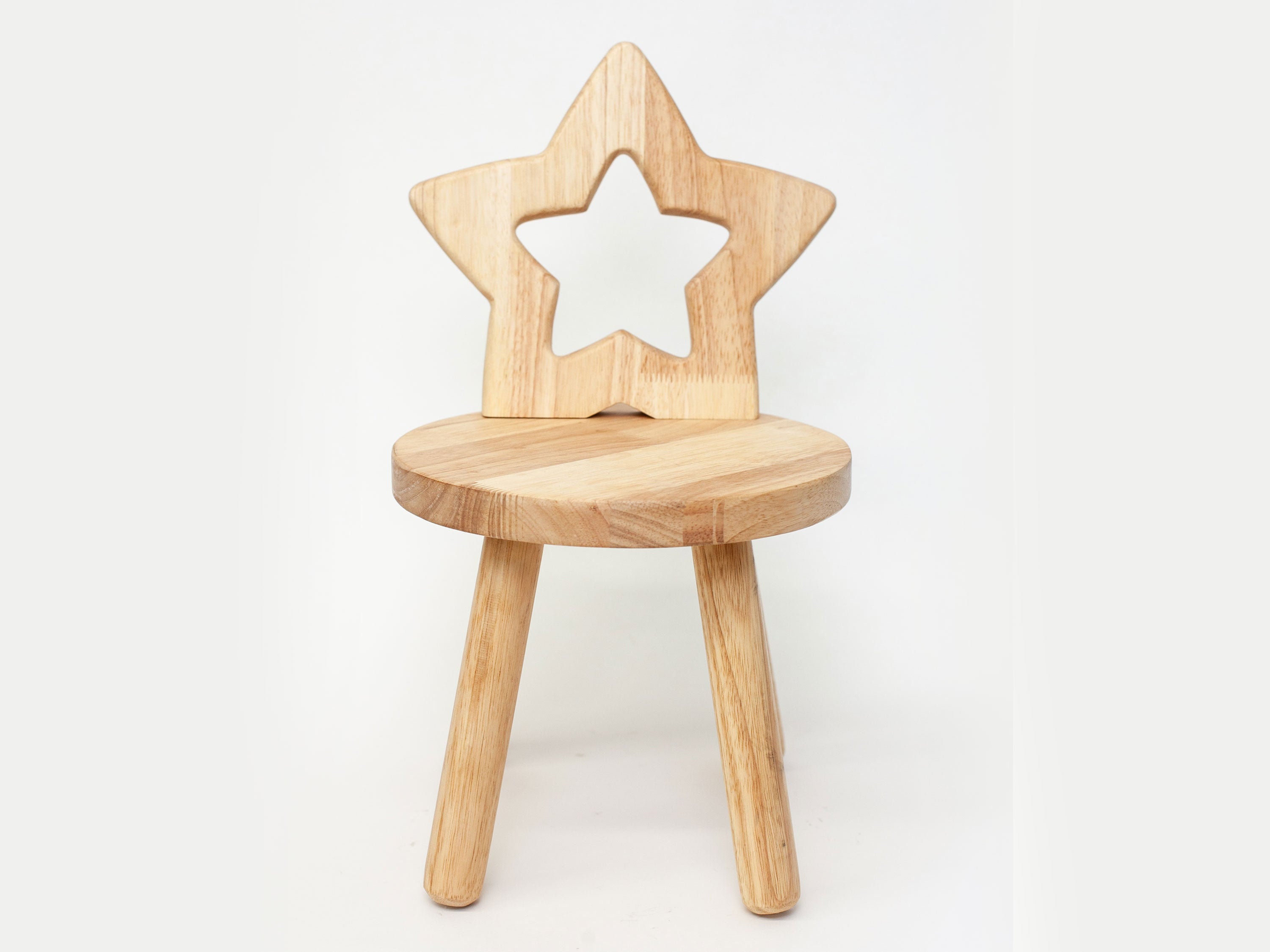 Kids Wooden Stool with Star Backrest