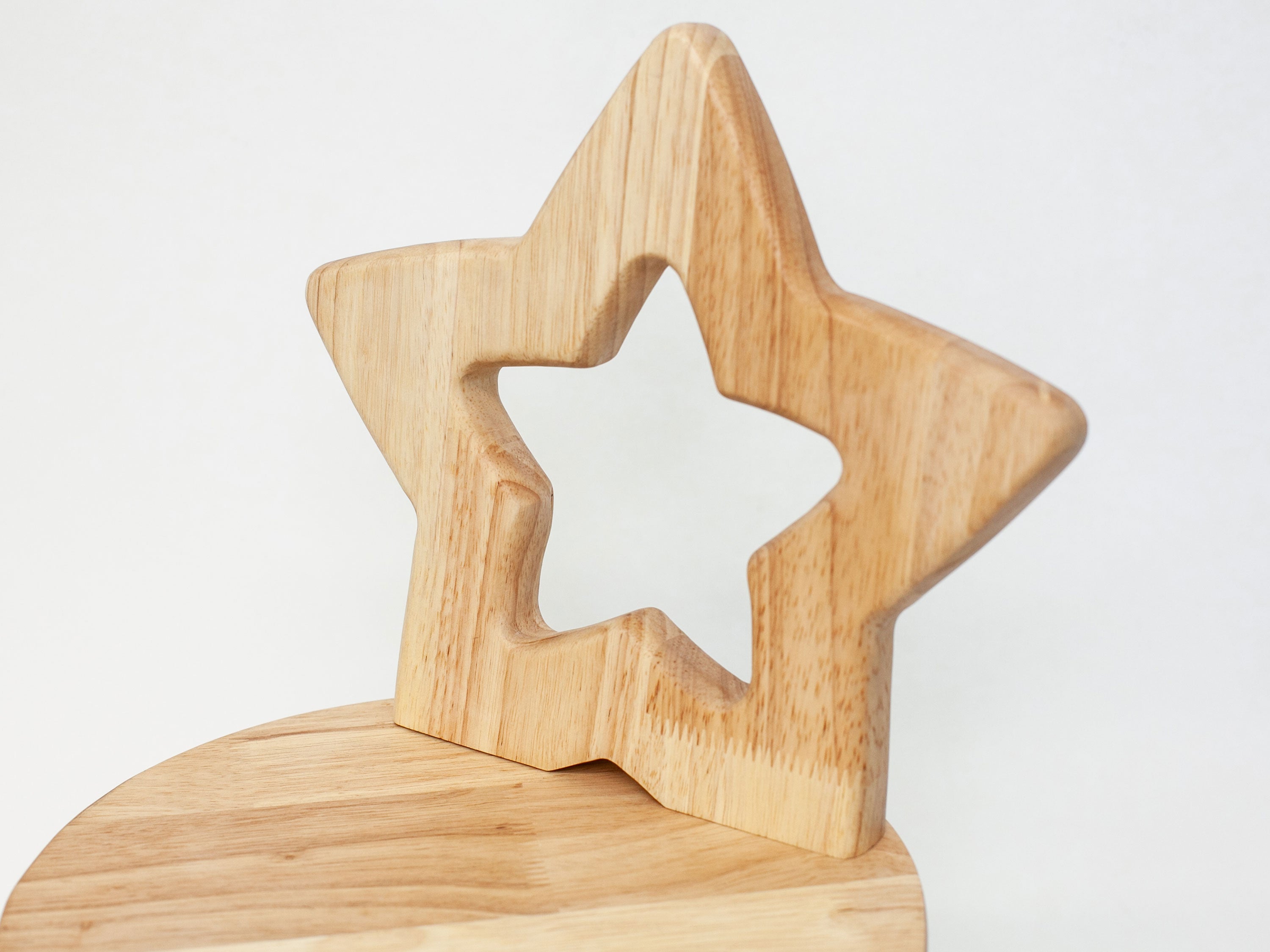 Kids Wooden Stool with Star Backrest